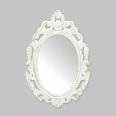 Distressed Antiqued White Victorian, Victorian Style White Mirror