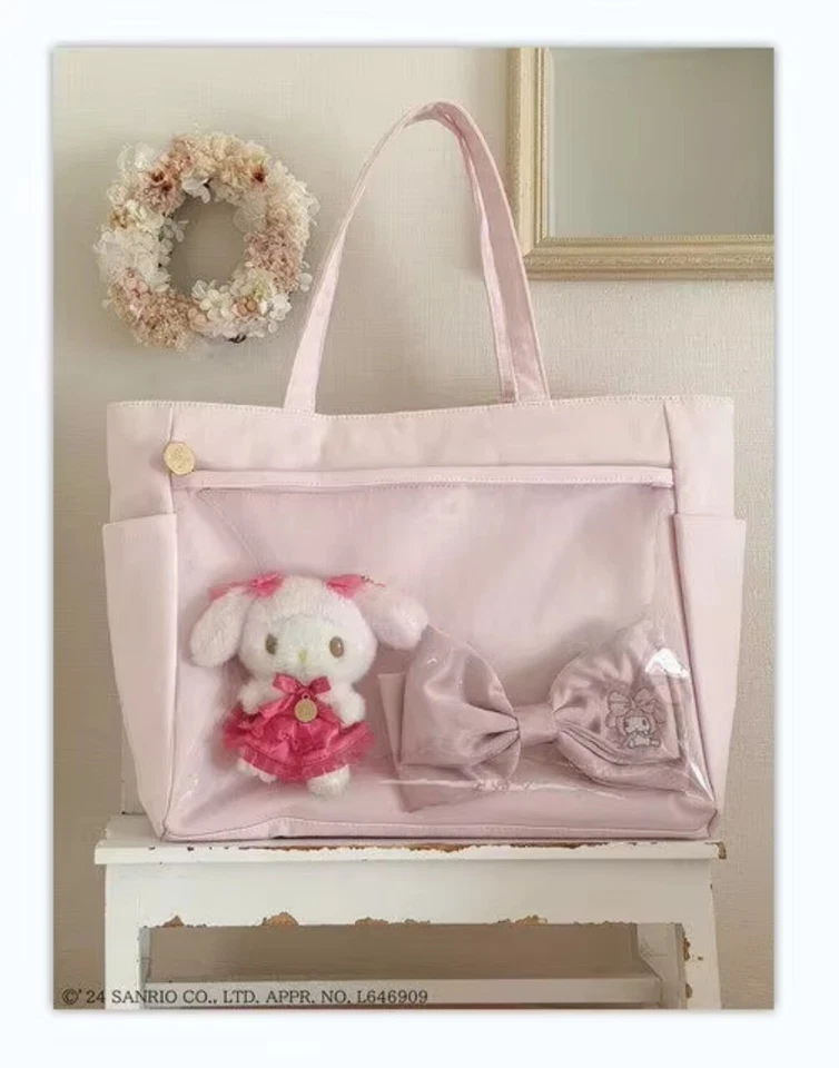 Maison de Fleur x Sanrio Hello Kitty My Melody Pink Kawaii Lace Tote Bag Purse - Image 3 of 4