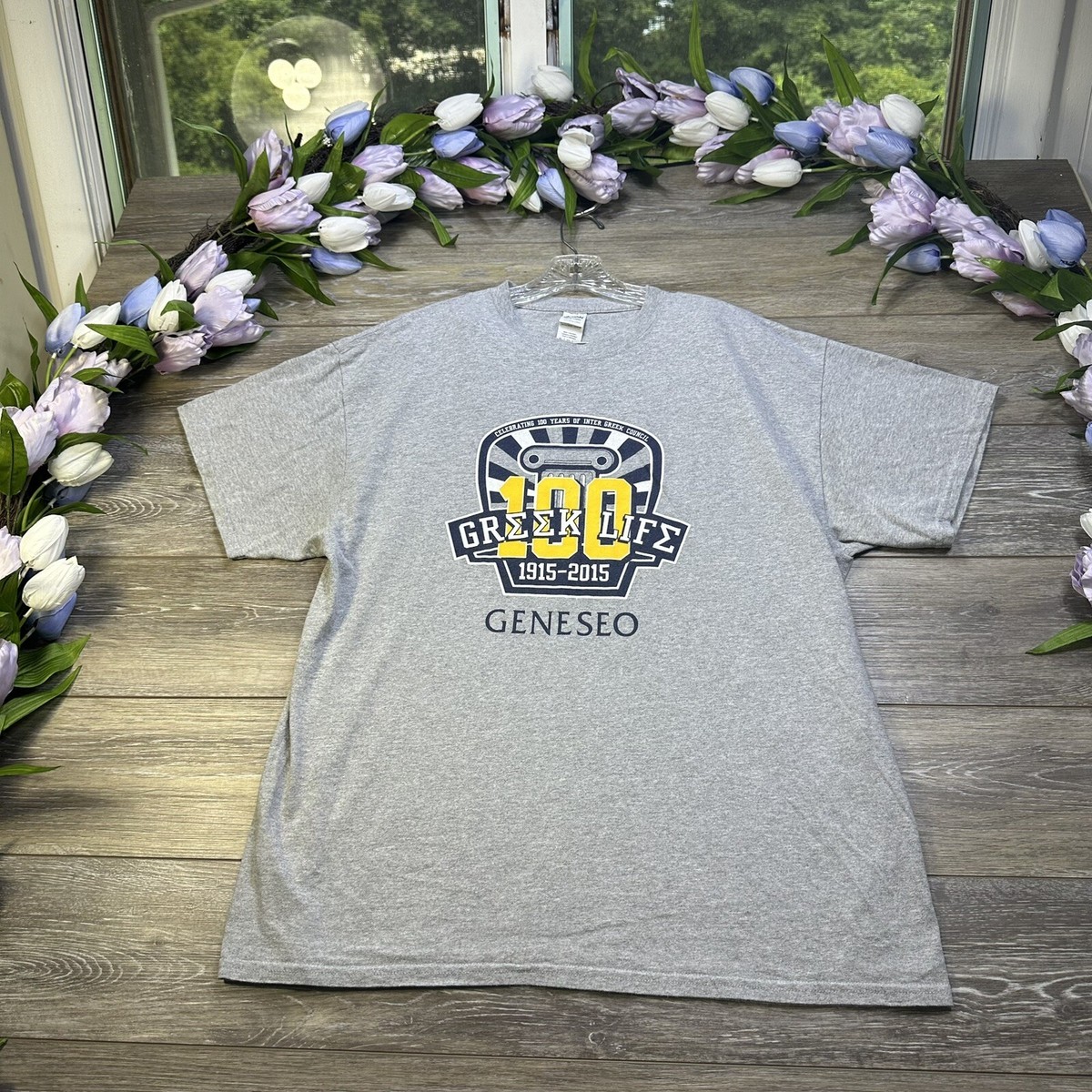 Vintage Geneseo College Shirt Size XL Extra Large Greek Life 