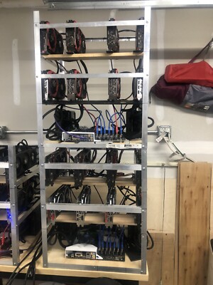 2 Stackable RX 580 8 gb Mining Rigs ( 16x GPUs )