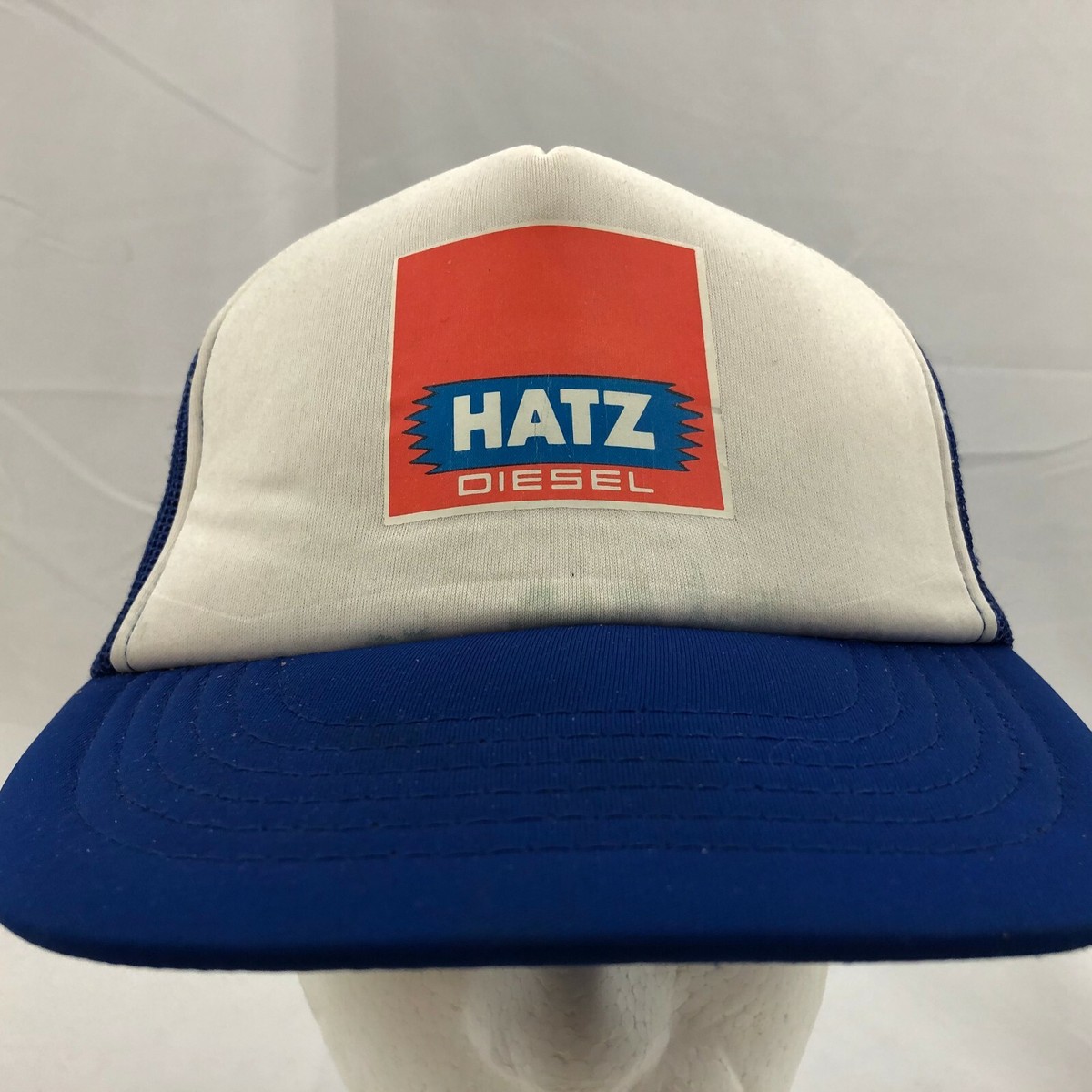 HATZ Diesel White Front Navy Mesh Foam Snapback Hat Cap Original