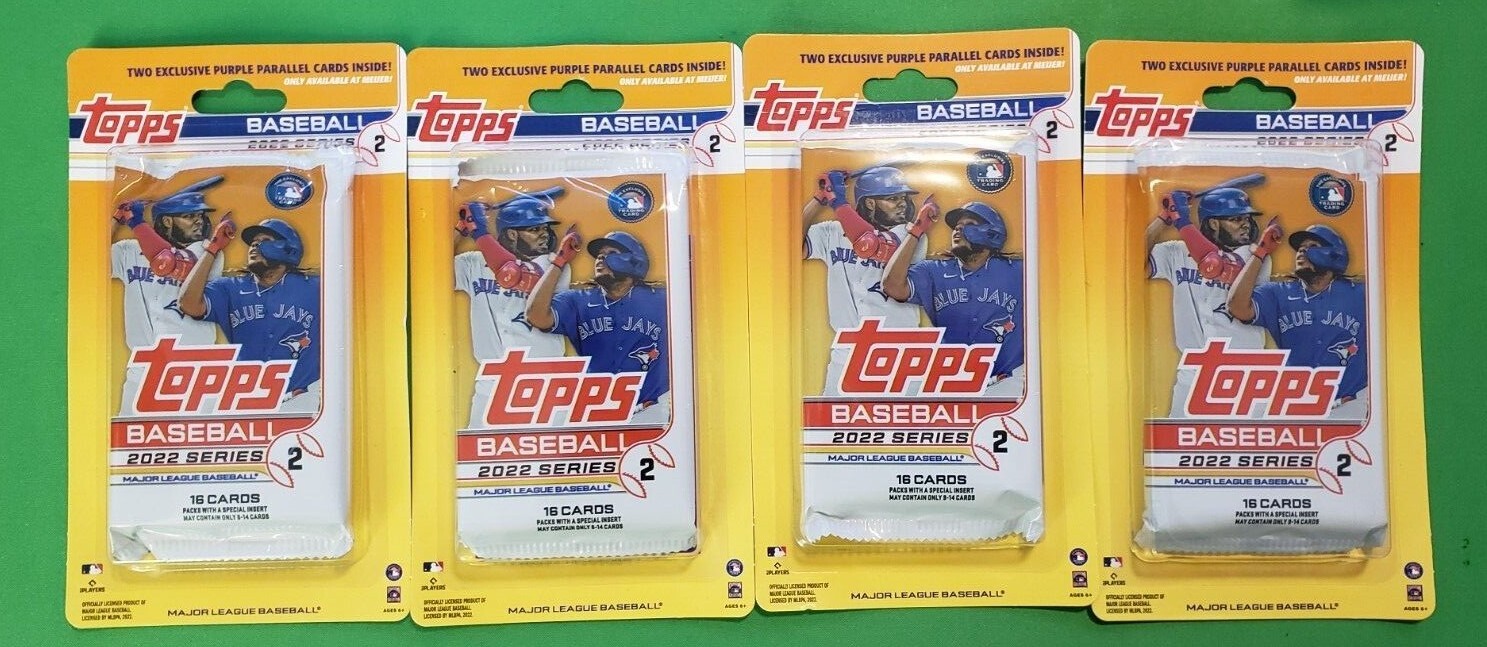 LOT(4) 2022 TOPPS Series 2 Baseball *MEIJER BLISTER PACKS 2 PURPLE