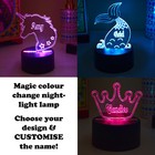 Personalised Night Light Lamp multi-colour with Remote, Fantasy design kids Gift