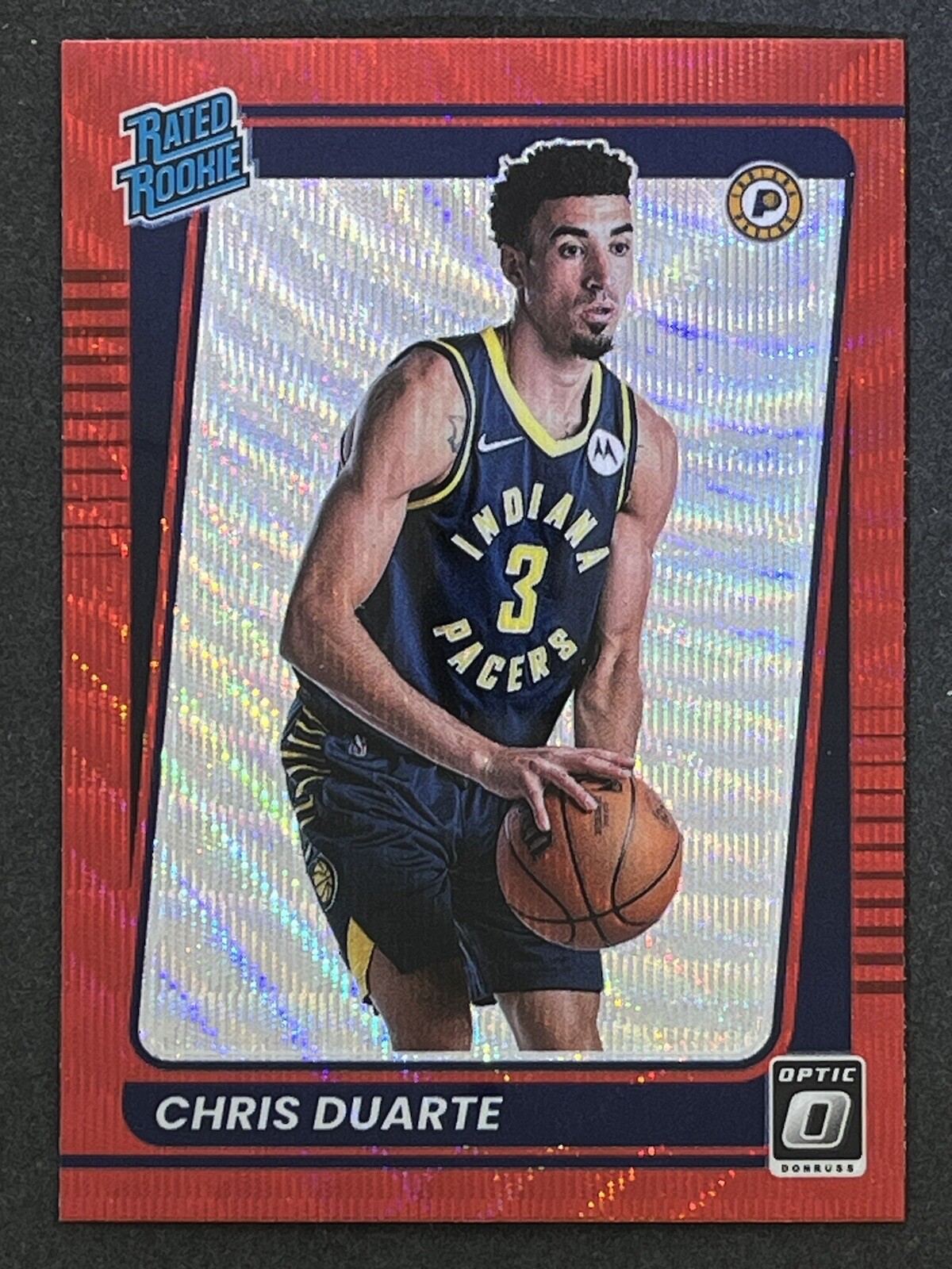 2021-22 Donruss Optic Chris Duarte Red Wave Rated Rookie #173 RC Pacers Kings