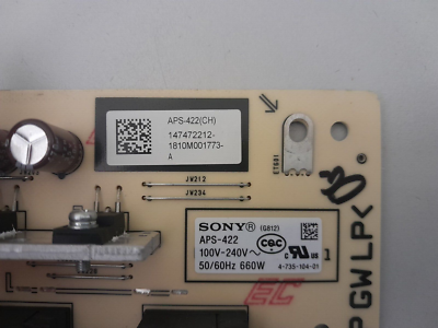 SONY KD 55A8F - 65A8F POWER SUPPLY BOARD G812 APS-422 147472212 1