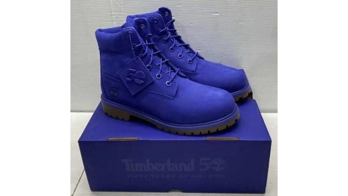 50th Anniversary Royal Blue Suede Lace-Up Work Boots Men main image 2