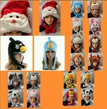 New Cute Animal Hat Plush Beanie Fleece Winter FLUFFY HOODED Kids Cap