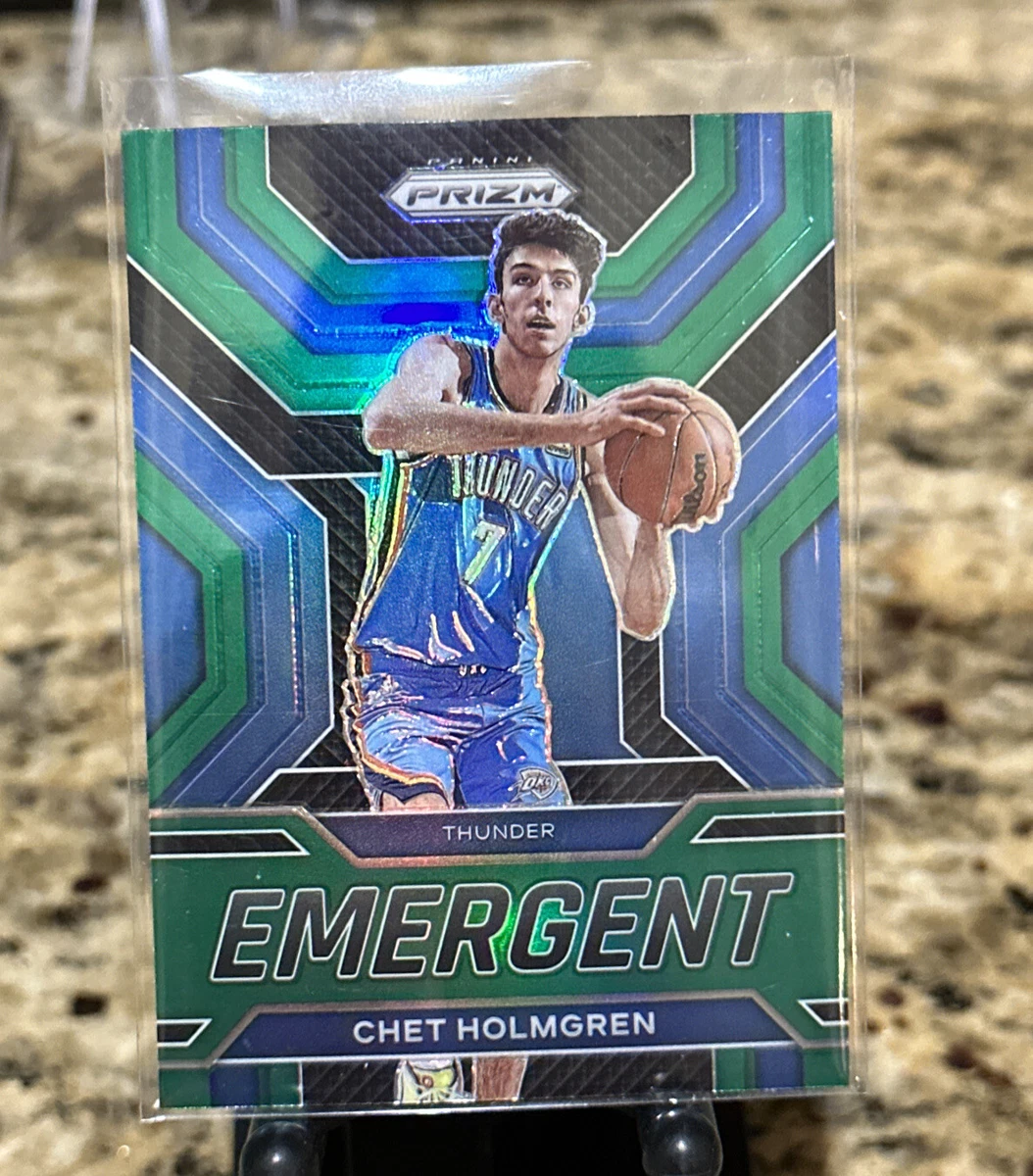 Chet Holmgren 2022-23 Panini Prizm Emergent Green RC SSP #16 Thunder