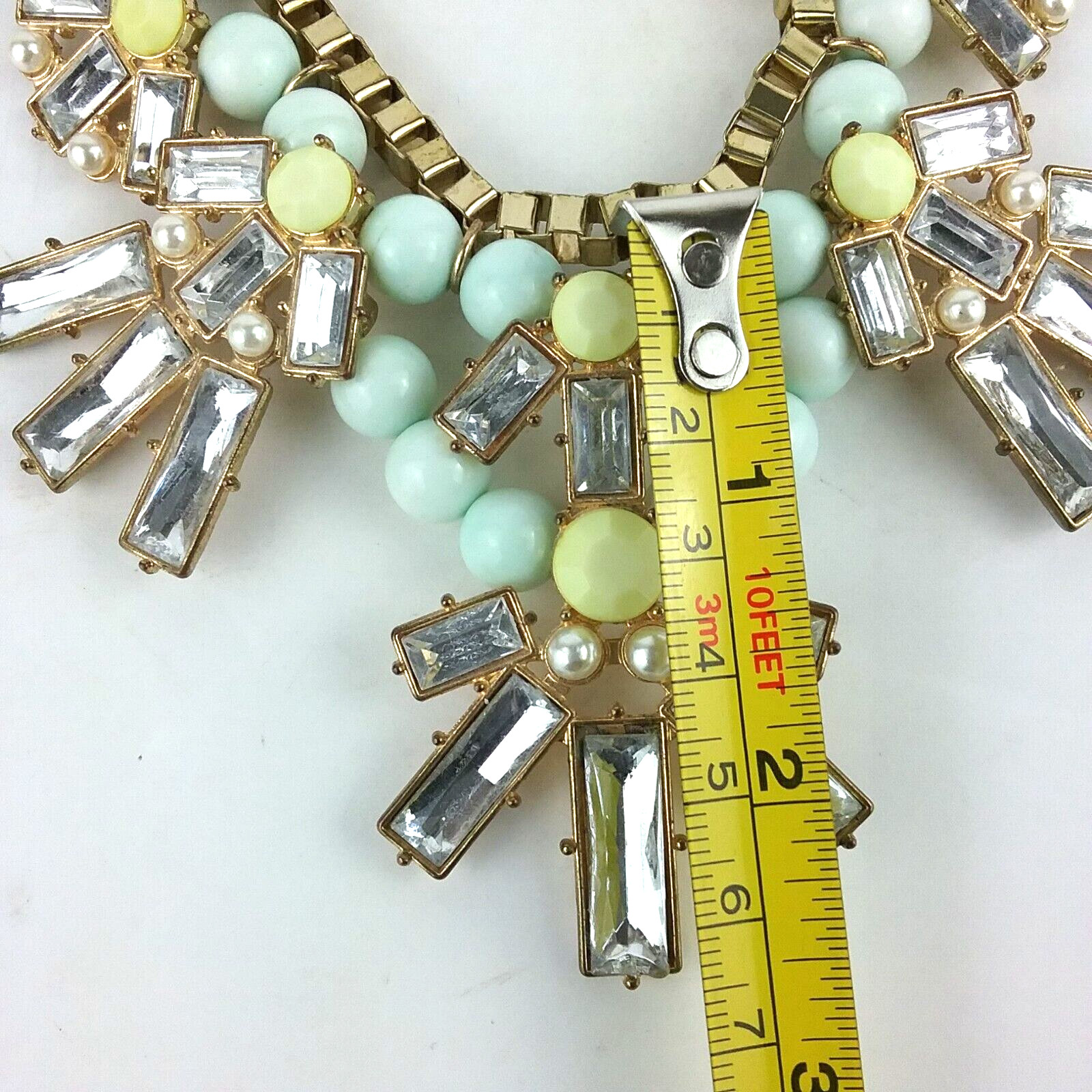 Chunky Statement Necklace Large Crystal Pastel Mu… - image 10