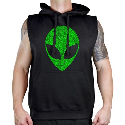Mens Sketch Diamond Camo Sleeveless Vest Hoodie Black