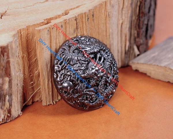 5pc 1-3/8 Inches Heavy Dragon Concho Screw Back DIY LeatherCraft Belt Decorative - Image 2 of 4