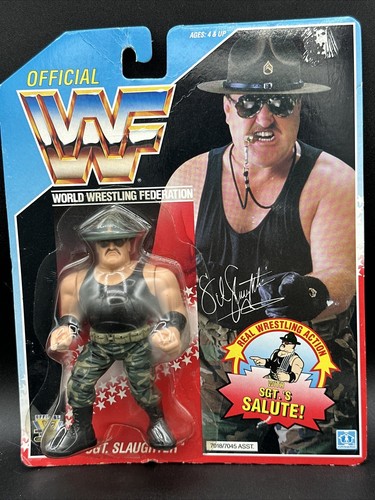 1991 Hasbro WWF SGT SLAUGHTER SALUTE Official Worl...