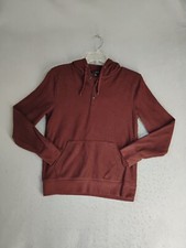 Banana Republic Mens Sweater Medium Brown Hooded Long Sleeve Knit Pullover