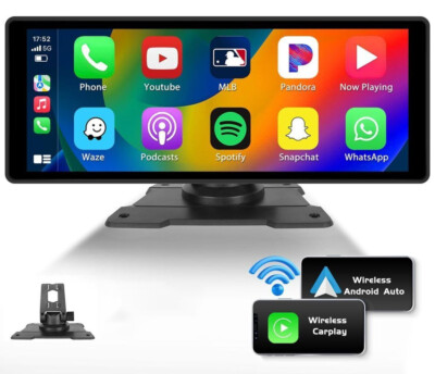 10.26'' Portable 2.5K Touch Screen Wireless Apple CarPlay Android Auto Car Radio