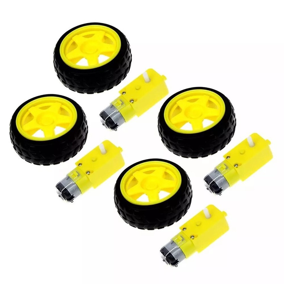 Motorized Plastic Tire Wheel Set with DC Gear Motors for Robotic