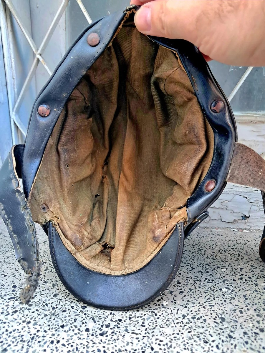 Vintage 1940s Padded Bike/Bicycle Leather Helmet | Rare | Collectible |