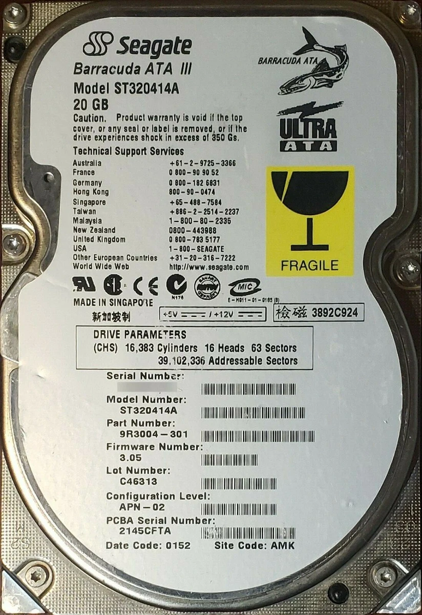 Seagate PATA/IDE/EIDE 20 GB Internal Hard Disk Drives for sale | eBay