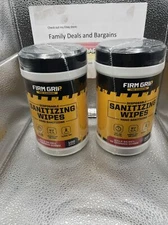 FIRM GRIP Pro Cleaning Sanitizing HAND Wipes~Pack of 2~(200 Total) ALCOHOL FREE.