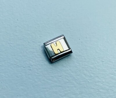 Authentic Nomination Classic Initial ''H  SS/18kt yg Italian Modular Charm