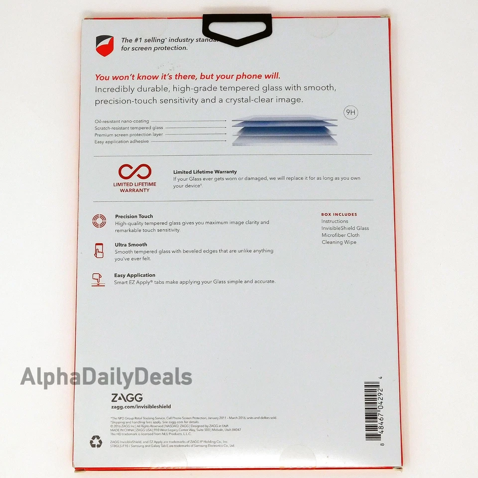 ZAGG Invisible Shield Glass Screen Protector For Samsung Galaxy Tab E 8" - Image 2 of 2