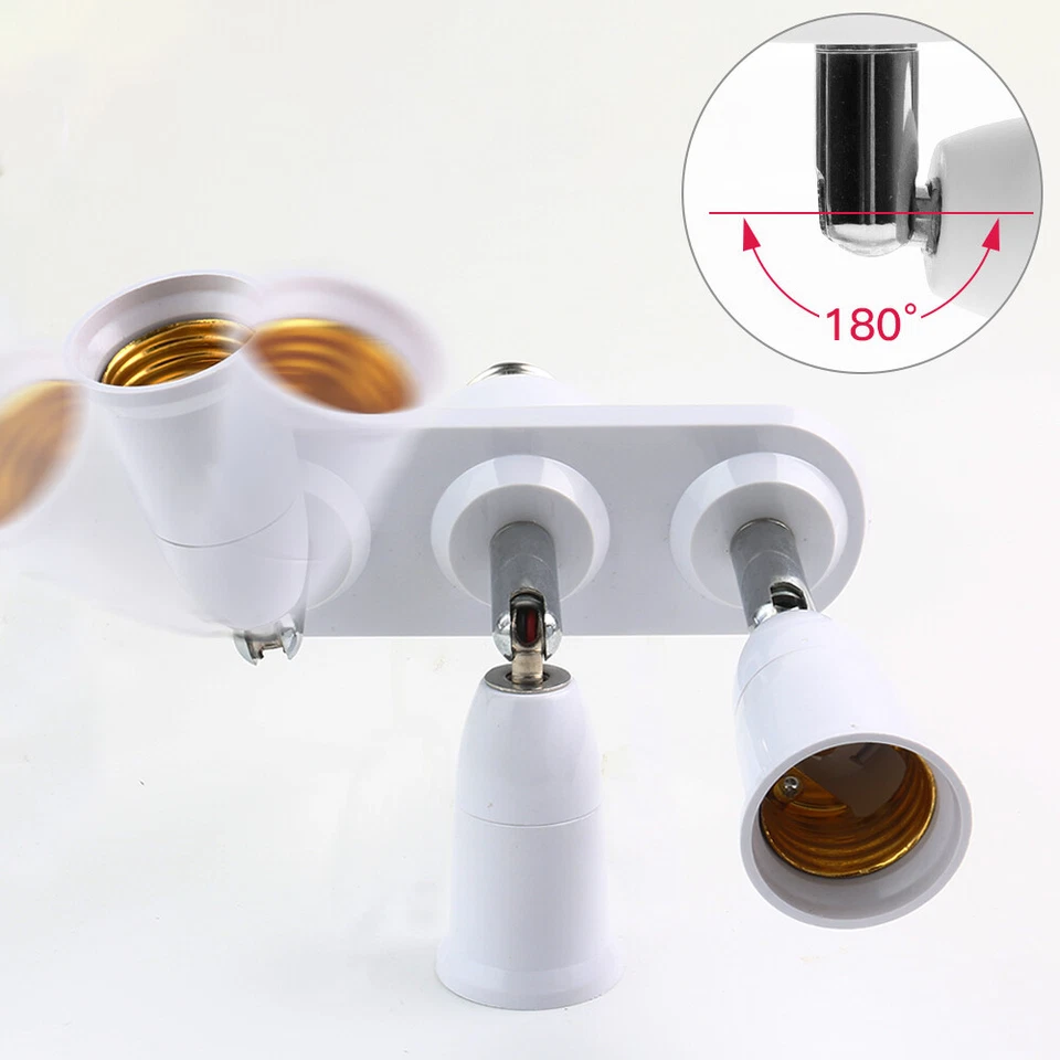1 To 2/3 E27 Light Socket Splitter Adapter Converter LED Light Bulb Base Holder - Image 3 of 4