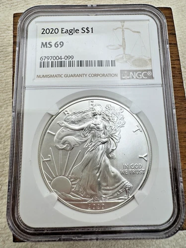2020 American Eagle Silver S$1 Dollar Coin -  MS 69