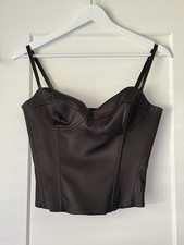 ARITZIA Ten DAZZLE SATIN BUSTIER Color: BLACK NOIR Size: 6