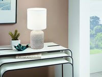 EGLO Bellariva Lighting 1-Light Modern Crème and White Table Lamp 97773 - NEW