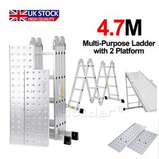 4.7M Folding Ladder Aluminium Multi-Purpose Combination Platform Extendable Step