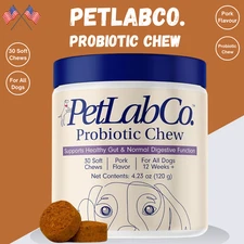 PetLab Co. Probiotic Chew for Dogs, Support Gut Health & Digestion 30 Soft Chews