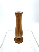 Wood Vase Hand Turned Chestnut Wood Rustic 6.5  Signed