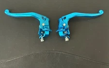 NOS PRE BENT DIA COMPE BMX / CRUISER BRAKE LEVERS, BLUE ANODIZED, SCHWINN STING