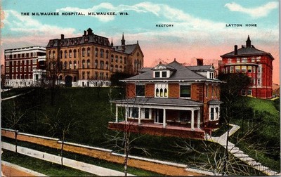 The Milwaukee Hospital Rectory Layton Home Milwaukee Wisconsin UNP DB Postcard