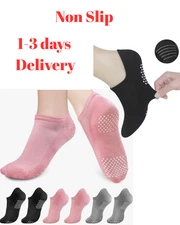 6 Pairs Breathable Women's Yoga Socks with Grippers Anti-Slip Sports Pilates