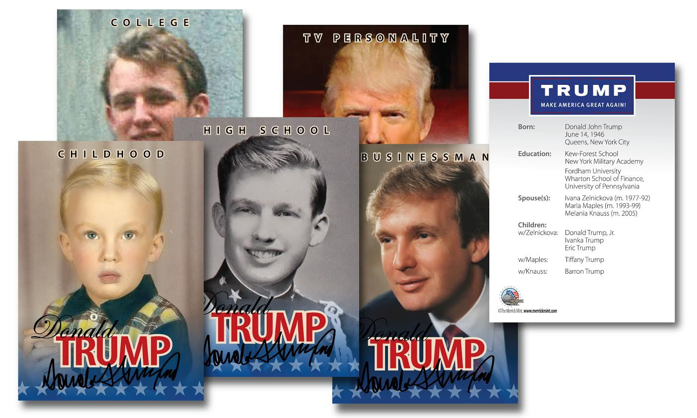 Donald Trump 2016 Presidential Life &Amp; Times Trading 5-Card Set (Lot Of 3)