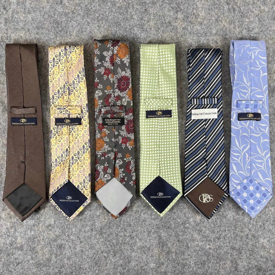 Lote de 6 corbatas de seda de la colección DeSantis para hombre - patrones y colores surtidos Foto 2 de 4