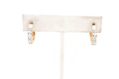 Ross Simons Gold Plated Sterling Silver 925 Blue Topaz Hoop Earrings