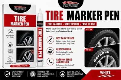Tire Letters Waterproof Permanent Paint Marker Pen Car Tires Rubber Metal 4 Pack