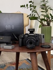 Olympus OM-D E-M1 MFT Camera Boxed plus MSC m. zuiko Lens zoom and flash