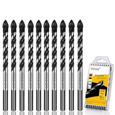 TITGGI 5/16'' (10PCS) Masonry Drill Bit Set & 10 Pcs (8mm), Black 