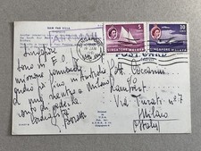 m) Air mail postcard Singapore Malaya to Italy 1962 ship topical 