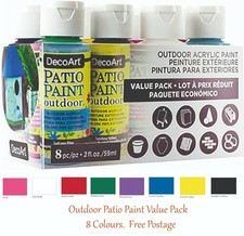 DecoArt Outdoor Patio Garden Paint Value Pack of 8 Acrylic Paints 2oz DASK425   