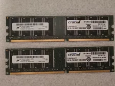 2 x 1GB Micron MT16VDDT12864AY-40BF2 Crucial CT12864Z4.16TFY PC3200U 400MHz DDR