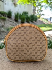 GUCCI Autre Marque 70's Beige Canvas Micro Supreme GG Makeup Zipper Pouch Bag