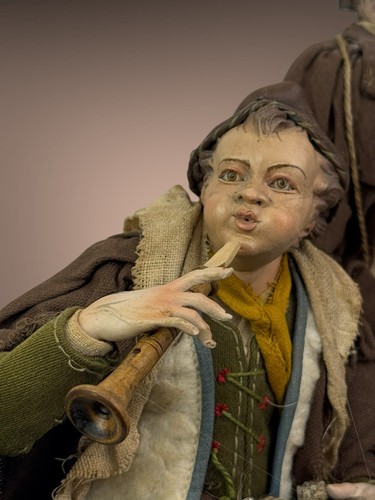 Coppia Zampognari 31/38 cm Presepe Arte Presepiale Pastore Meraviglia - Foto 17 di 22