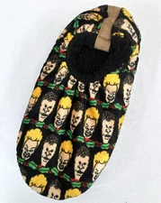 NWT Unisex Fuzzy Baba Beavis and Butt-Head Slipper Socks With No-Slip Sole