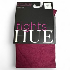 HUE Ultimate Opaque Control Top Tights Womens Size 1 Scarlet Red