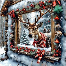 Deer Diamond Art Kits for Adults, Christmas Diamond Painting Kits for Adults, 5D