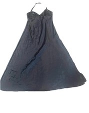 Vintage Victoria's Secret Black Slip Dress Maxi Long Halter Sequin Gown Satin L