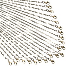 24 Pack Necklace Chains Bulk Bronze DIY Cable Link Chains for Jewelry Making ...